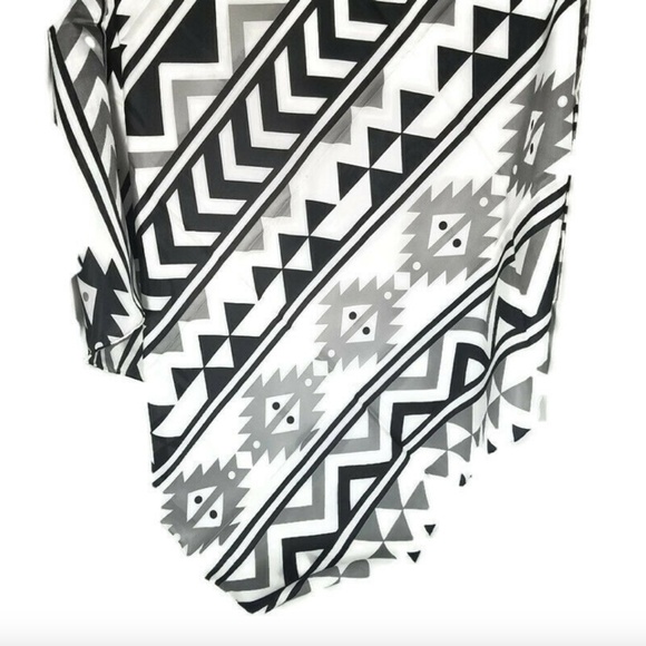 Wyoming Traders Wild Rag Southwest Print Black / White 100% Silk Scarf - 34.5" - Picture 2 of 2